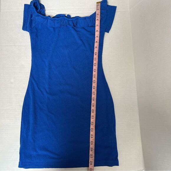 NWT Revolve x Superdown Daniella Off Shoulder Dress in Blue | Size M - Picture 10 of 10